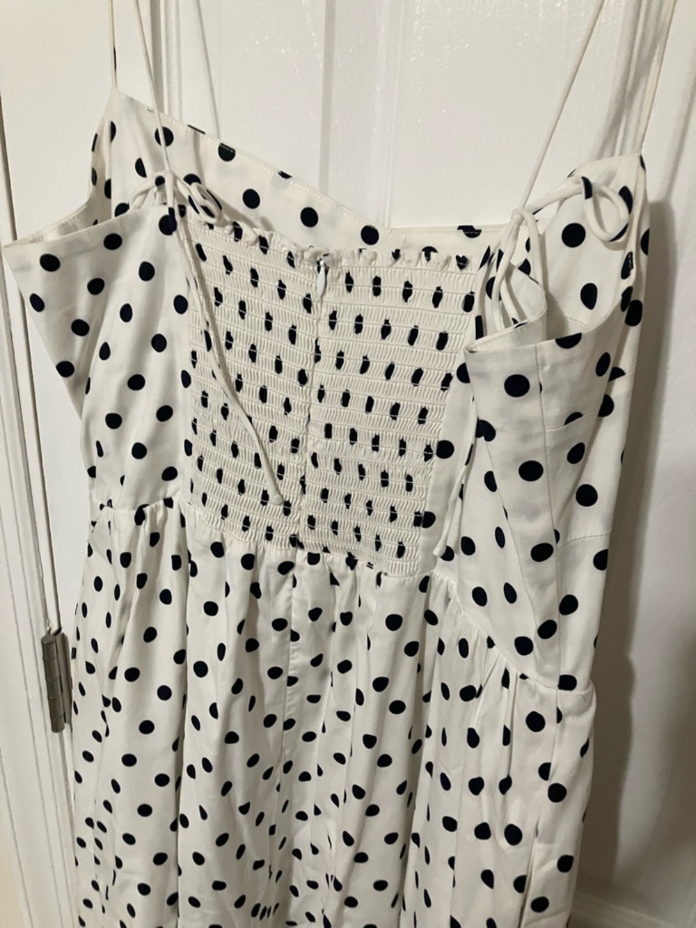 Reformation White Polka Dot Midi Dress  w/ pockets! NWOT, size 10, LEAVING SOON - Picture 11 of 11